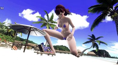Widowmaker Gets Poisoned by Giantess D.VA's Toxic Fart Attack