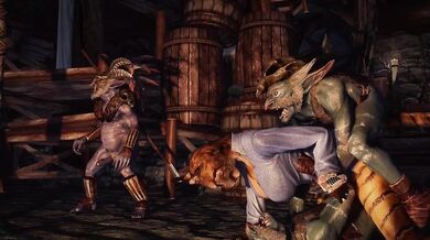 Sexual Enslavement of a Khajiit Virgin by Rieklings, Part Two