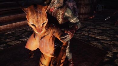 Sexual Enslavement of a Khajiit Virgin by Rieklings, Part Two