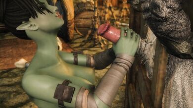 Orc Bitch Gets Nailed by Huge Troll Dick in Skyrim Hentai