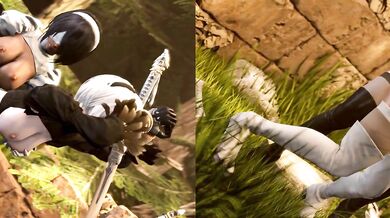 Twin Dicking Simultaneous Action in Splitscreen