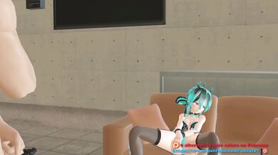Sensual Sofa Fucking with a Hairy Black-haired Succubus in Hentai Heaven