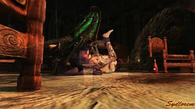 Dragonborn's Futa Desires Fulfilled by Succubus with Horsecock - Lesbian Futa Sex