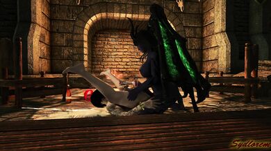 Dragonborn's Futa Desires Fulfilled by Succubus with Horsecock - Lesbian Futa Sex