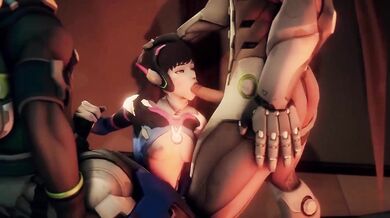 Super Cute D.Va Pleases the Overwatch Boys with Her Sexy Games, Plus a Fun Mystery to Solve!
