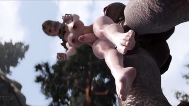 Futa Harpy Ravishes Futanari Elf with Colossal Cock