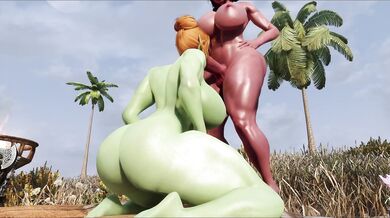 Big-Cocked Futa Cat Girl Gets Nailed by Curvy, Muscular Slut Orc