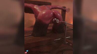 Bound and Gagged by the Succubus's Giant Dildo, the Submissive is Forced to Endure a Painful Punishment - 3eeDeeBee