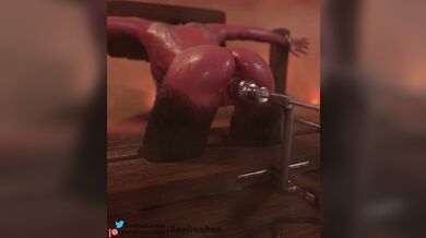 Bound and Gagged by the Succubus's Giant Dildo, the Submissive is Forced to Endure a Painful Punishment - 3eeDeeBee