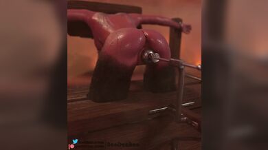 Bound and Gagged by the Succubus's Giant Dildo, the Submissive is Forced to Endure a Painful Punishment - 3eeDeeBee