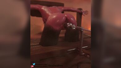 Bound and Gagged by the Succubus's Giant Dildo, the Submissive is Forced to Endure a Painful Punishment - 3eeDeeBee