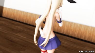 Shimakaze's Sexual Journey to Calabria with Mikuline39's MMD Porn Parody