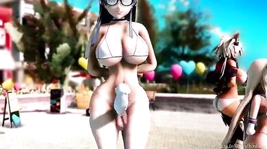 Futa Dance 3 - A futanari dancer seduces her audience with her phallic moves and creamy discharge in this hot hentai video.