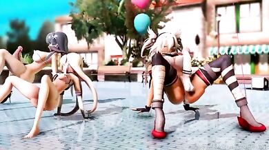 Futa Dance 3 - A futanari dancer seduces her audience with her phallic moves and creamy discharge in this hot hentai video.