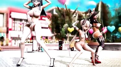 Futa Dance 3 - A futanari dancer seduces her audience with her phallic moves and creamy discharge in this hot hentai video.