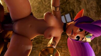 Busty genie Shantae's wild gangbang escapade