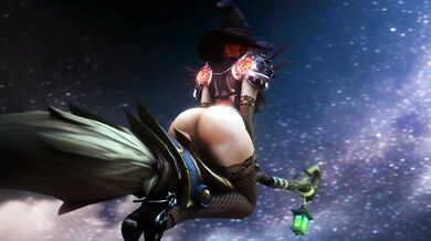 Assumi's Tight Butthole Gets Stretched on a Broomstick During Her Naughty Halloween Adventure