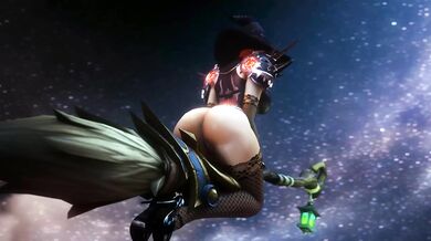 Assumi's Tight Butthole Gets Stretched on a Broomstick During Her Naughty Halloween Adventure