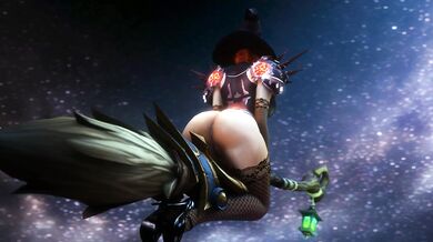 Assumi's Tight Butthole Gets Stretched on a Broomstick During Her Naughty Halloween Adventure