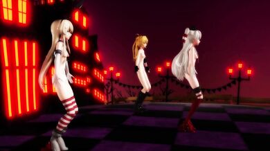 Lesbian Pussy Licking Orgy Featuring Shimakaze, Amatsukaze and Abukuma on Halloween Night [HD 1080p]
