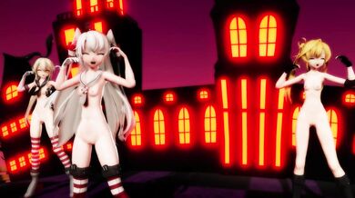 Lesbian Pussy Licking Orgy Featuring Shimakaze, Amatsukaze and Abukuma on Halloween Night [HD 1080p]