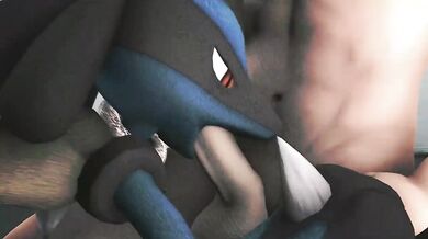 Lucario's Tight Anal Adventure with Two Hung Dudes