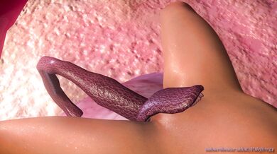 Slumbering beauty ravaged by writhing tentacles