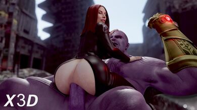Thanos' Sex Slave: Black Widow Dressed in Clothes of Pleasure [Ultra HD 3D]
