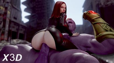 Thanos' Sex Slave: Black Widow Dressed in Clothes of Pleasure [Ultra HD 3D]