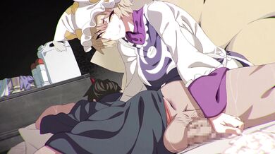 Busty Anime Babe Gets Creamed by Buckethead in the Sack!