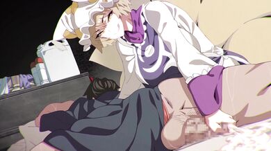 Busty Anime Babe Gets Creamed by Buckethead in the Sack!