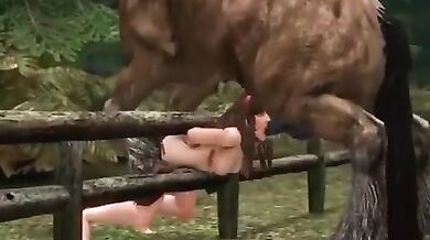 Girl Rides Horse Then Takes A Ride On His Throbbing Cock