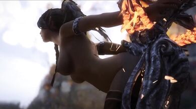 Lustful Bosmer Girl Pleases Spriggan Masters with her Body