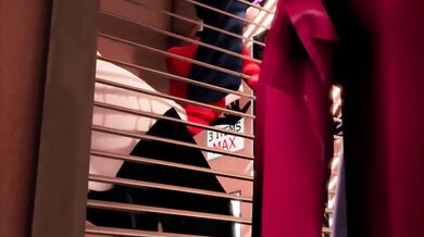 Hentai Helen y Violada Violet Parr en el cuarto de cambio (sin vigilante de seguridad)