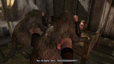 Nasty Moon, Salacious Nar and Unhinged Umbra's Outrageous Threesome Orgy [Skyrim Porn With No Plot]