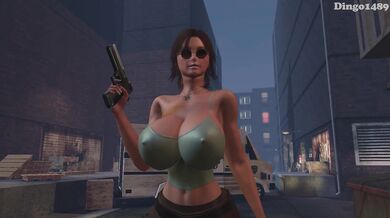 Lara Croft Gets Fucked in the Back Alley by a Huge Doggie Style Dingo 1489