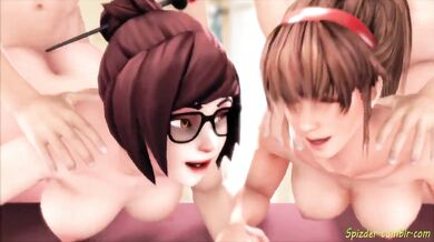 Double the Pleasure: Mei and Hitomi's Spizder Splurge