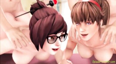 Double the Pleasure: Mei and Hitomi's Spizder Splurge