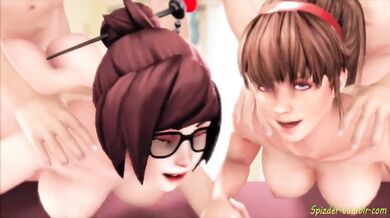 Double the Pleasure: Mei and Hitomi's Spizder Splurge