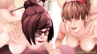 Double the Pleasure: Mei and Hitomi's Spizder Splurge