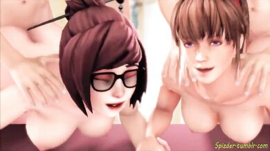 Double the Pleasure: Mei and Hitomi's Spizder Splurge