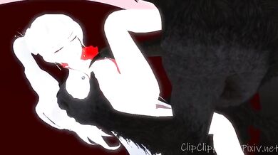 Werewolf takes Weiss Schnee's virginity through brutal anal sex