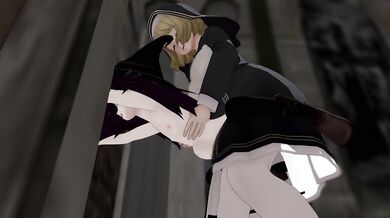 Nun Futa Dominates and Destroys Femboy Witch