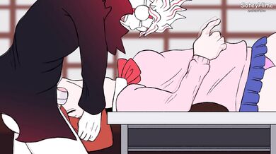 Momo sucks Okarun's dick while Dandadan watches [SoteyHime]