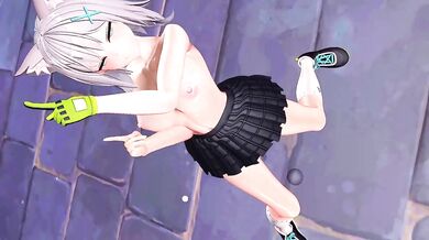 Gaping Donut Butthole Exploited by Pink-haired Harlot in MMD