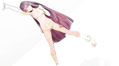 Sexy Ramesses II Hentai Shows Off Her Kawaii Skills in a Hot Undress Dance with Yellow Bangles!