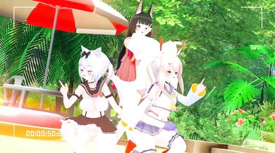 Beastly Raped in the Azure Peach Blossoms while Dancing to the Ling Po's Love Song with Yukikaze and Nagato