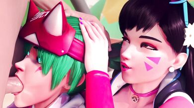 D.va's Sexy Beach Day with Kiriko in 4K Quality!