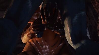 Young Khajiit Blows Riekling Elder's Cock