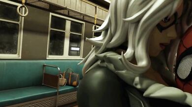 Black Cat Gets Banged By Spider-Man On A Trainyard